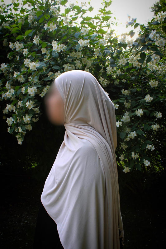 Hijab jersey premium de luxe bouclé - Beige
