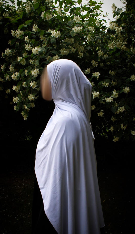 Hijab jersey premium de luxe - Blanc