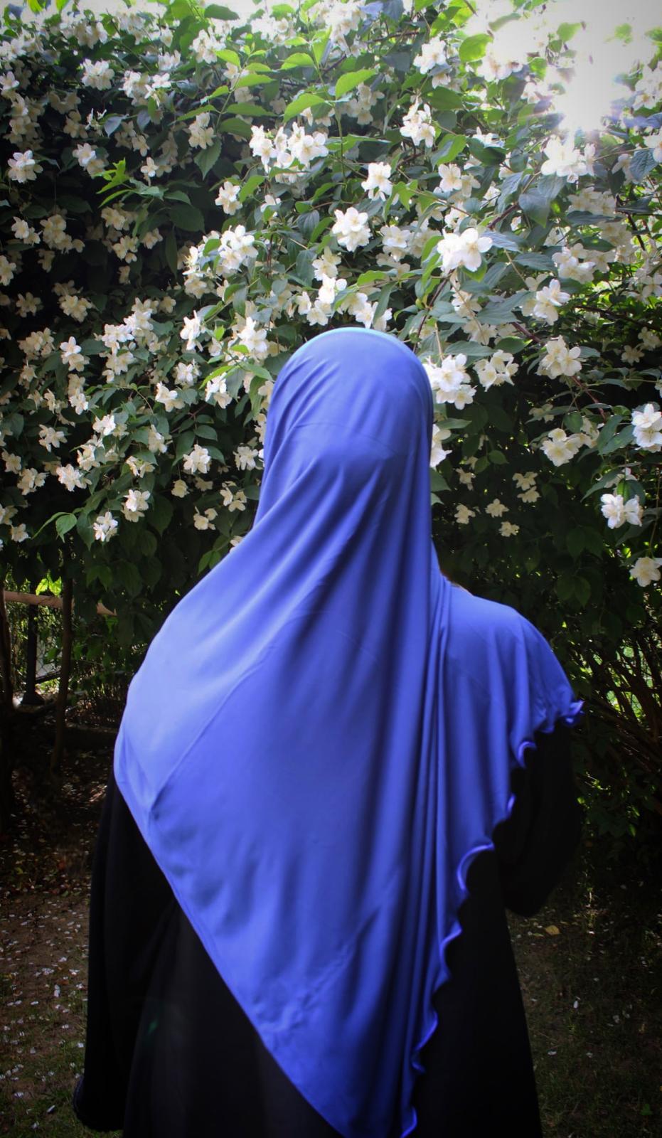 Hijab jersey premium de luxe bouclé - Bleu roi
