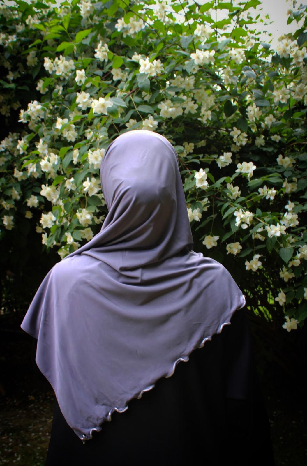 Hijab jersey premium de luxe bouclé - Gris