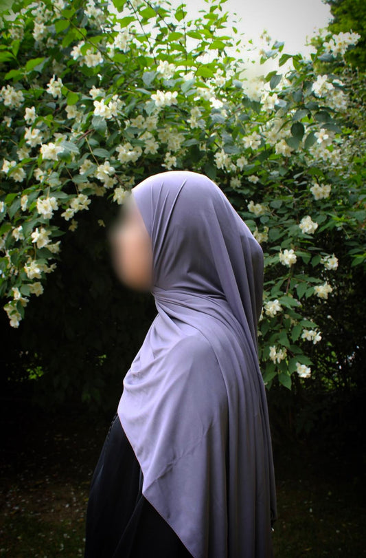 Hijab jersey premium de luxe bouclé - Gris