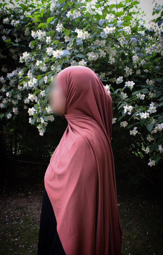 Hijab jersey premium de luxe bouclé - Marron