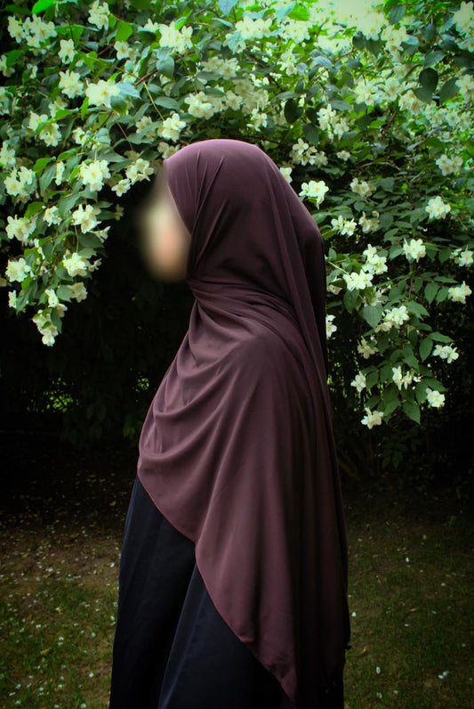 Hijab jersey premium de luxe bouclé - Marron chocolat