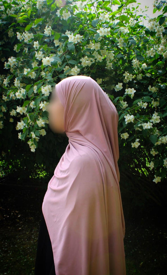 Hijab jersey premium de luxe bouclé - Rose