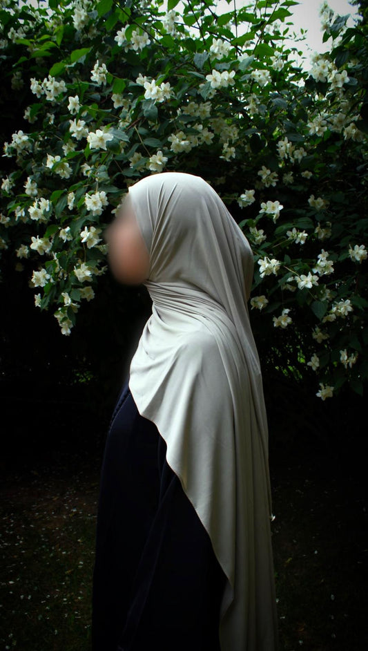 Hijab jersey premium de luxe bouclé - Vert lichen