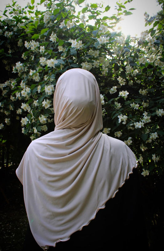 Hijab jersey premium de luxe bouclé - Beige