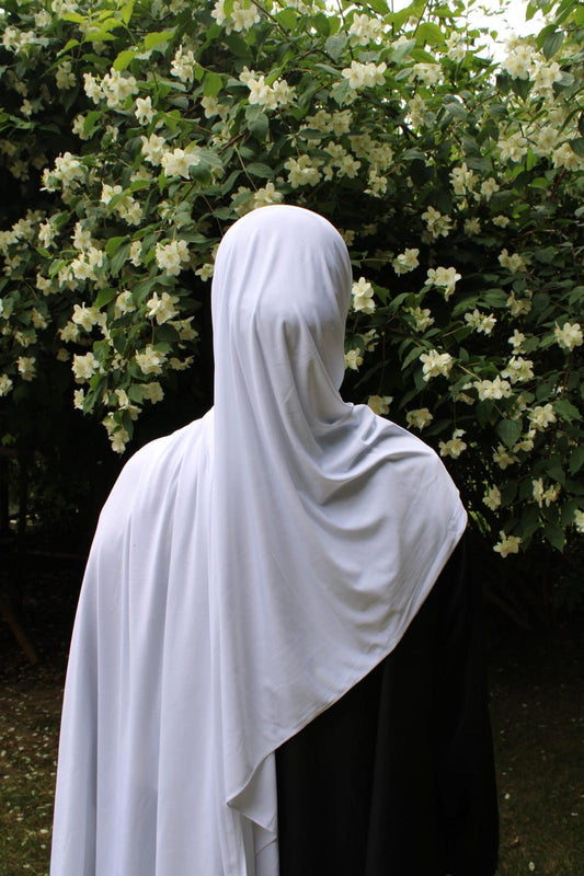 Hijab jersey premium de luxe - Blanc