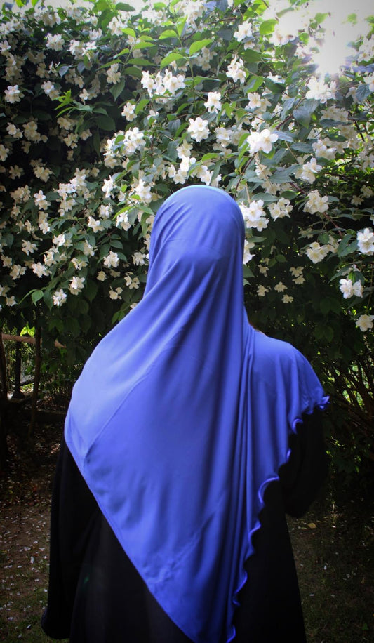 Hijab jersey premium de luxe bouclé - Bleu roi