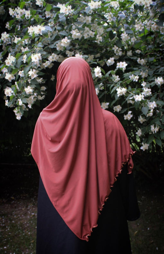 Hijab jersey premium de luxe bouclé - Brique