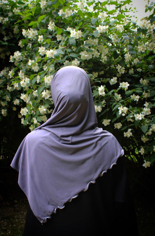 Hijab jersey premium de luxe bouclé - Gris