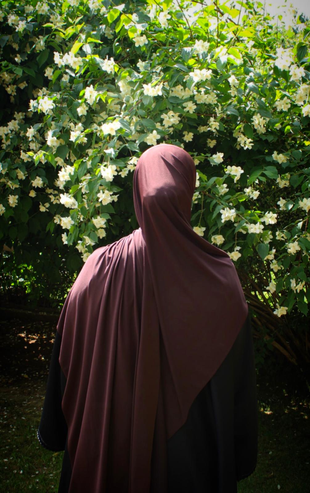 Hijab jersey premium de luxe- Marron