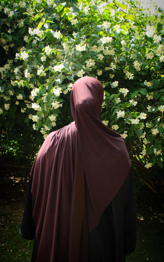Hijab jersey premium de luxe- Marron