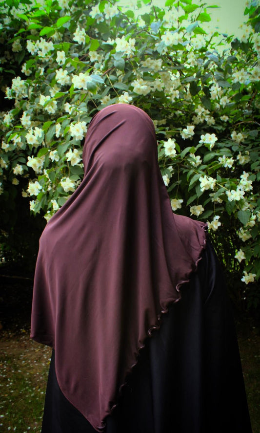 Hijab jersey premium de luxe bouclé - Marron chocolat