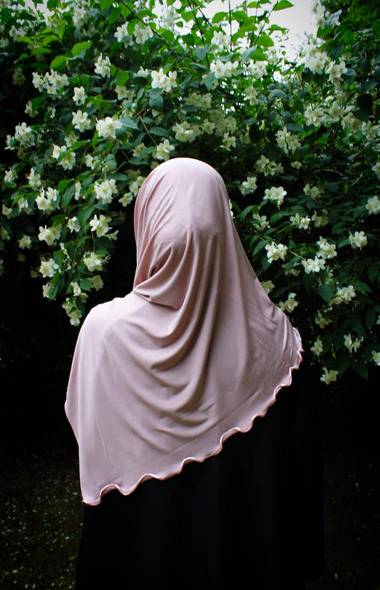 Hijab jersey premium de luxe bouclé - Rose clair