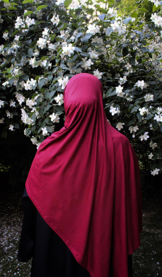 Hijab jersey pratique - Rouge cerise